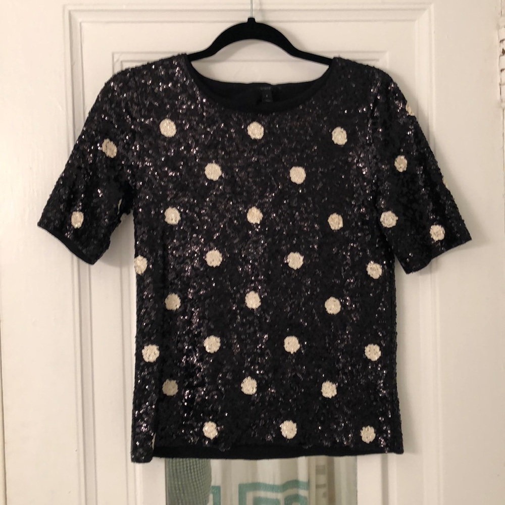 J. Crew Sequin polka dot blouse - size small